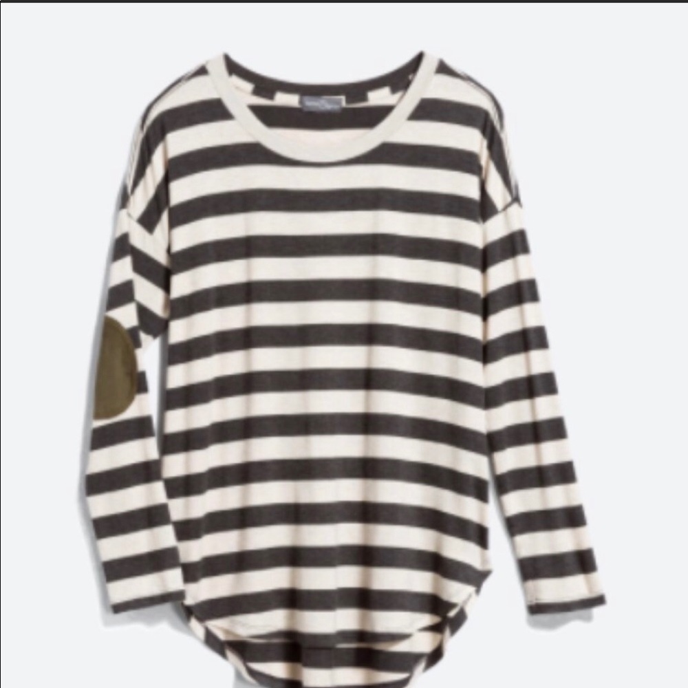 Market and spruce Canby Elbow Patch Knit Top